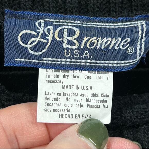 JJ Browne Vintage Turtleneck Knit Sweater Women's Size Large Classic Pattern USA - Picture 3 of 4